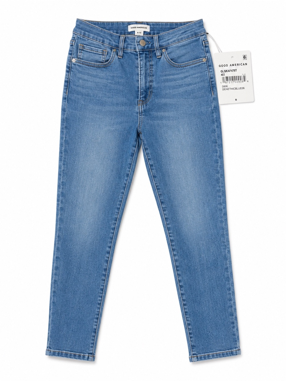 Good American Always Fits Good Legs Skinny Jeans 6-12 Blue NWT Stretch Denim